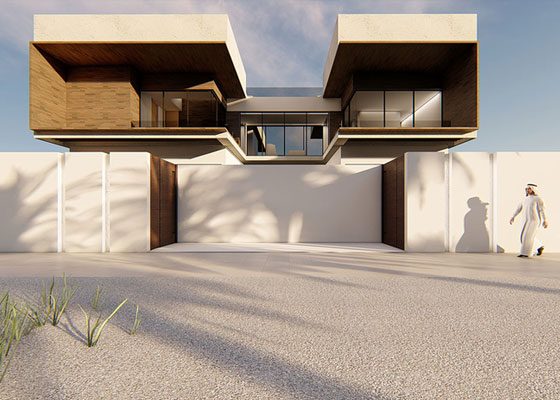 Emirati architecture studio designs Dubai villa with bridge